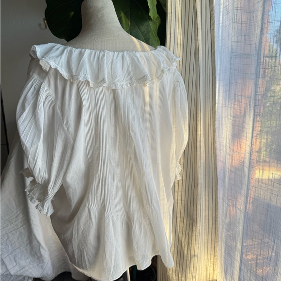 Doen Henri Ivory Ruffle Blouse, New!! Size XL - Picture 6 of 8